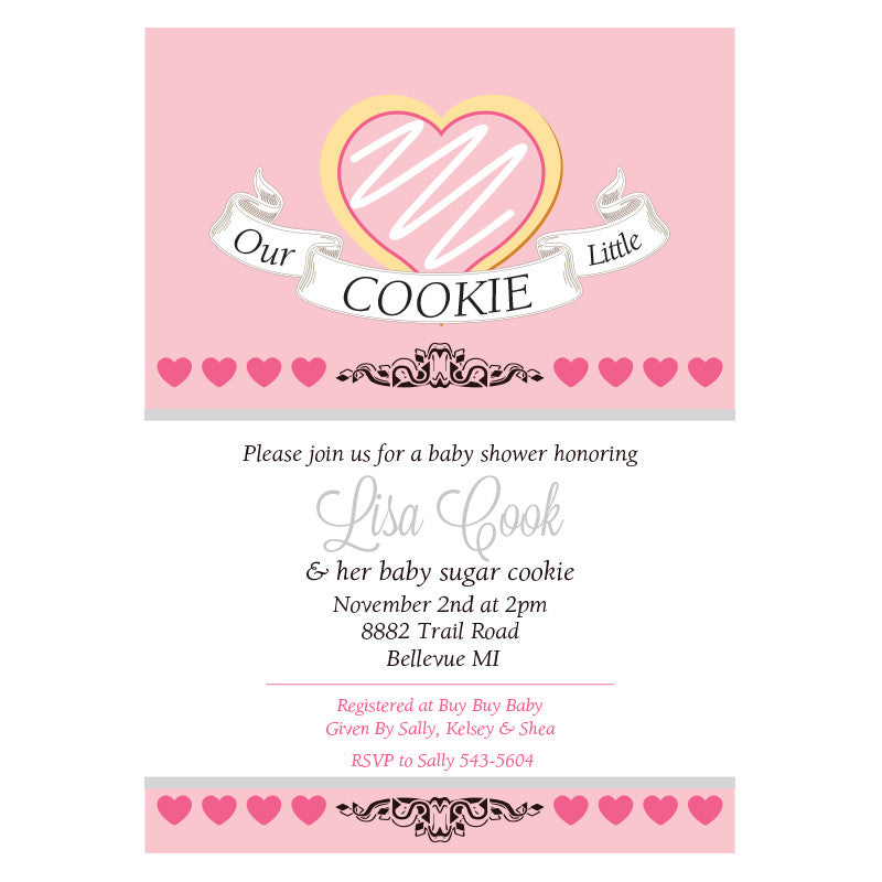 Our Sweet little Cookie Baby Shower invitation