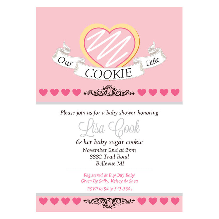Our Sweet little Cookie Baby Shower invitation