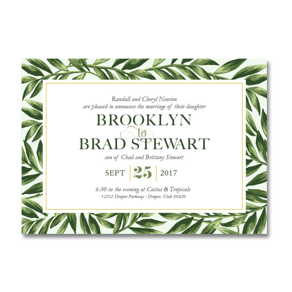 Tropical Foliage Wedding Invitations