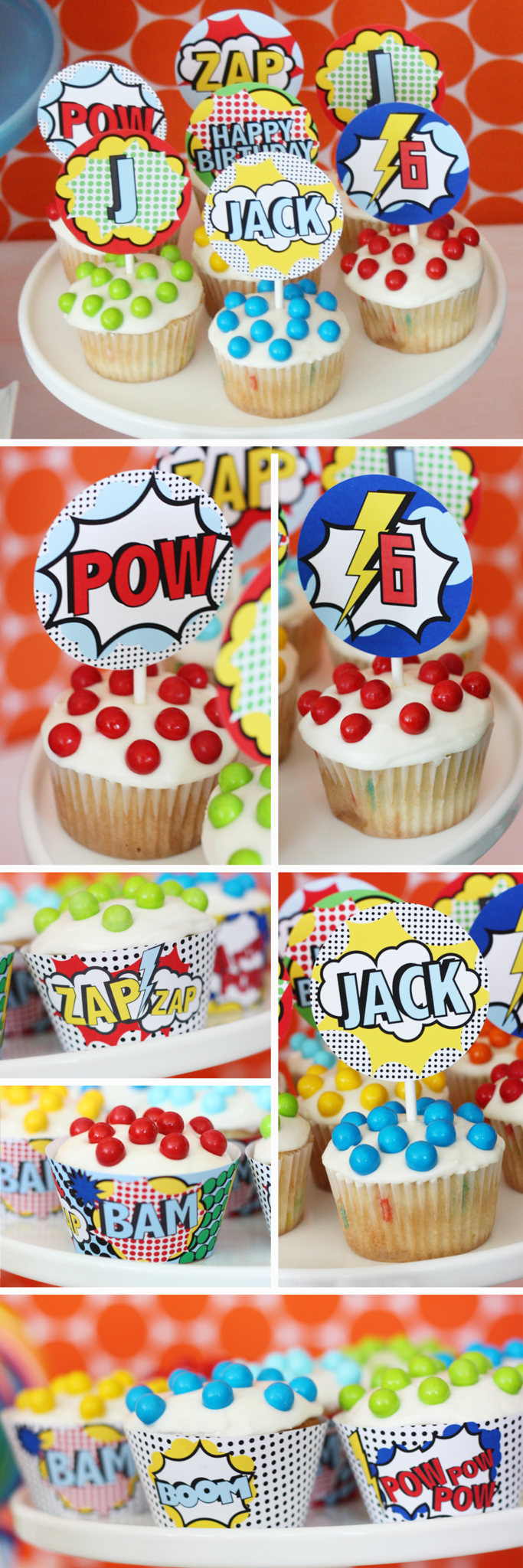 Vintage Modern printable Superhero Collection- Birthday Party or Baby Shower by Wants and Wishes
