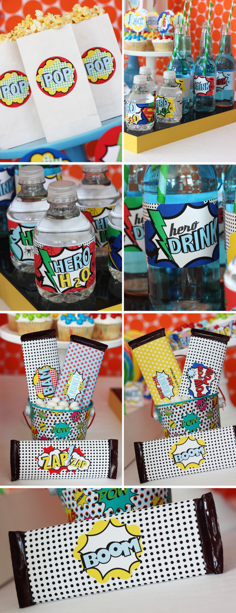 Vintage Modern printable Superhero Collection- Birthday Party or Baby Shower by Wants and Wishes