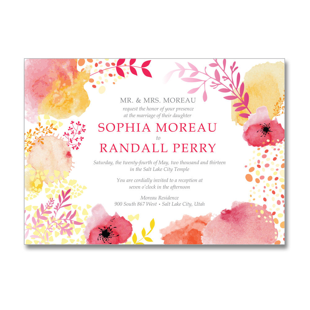 Watercolor Floral Wedding Invitations