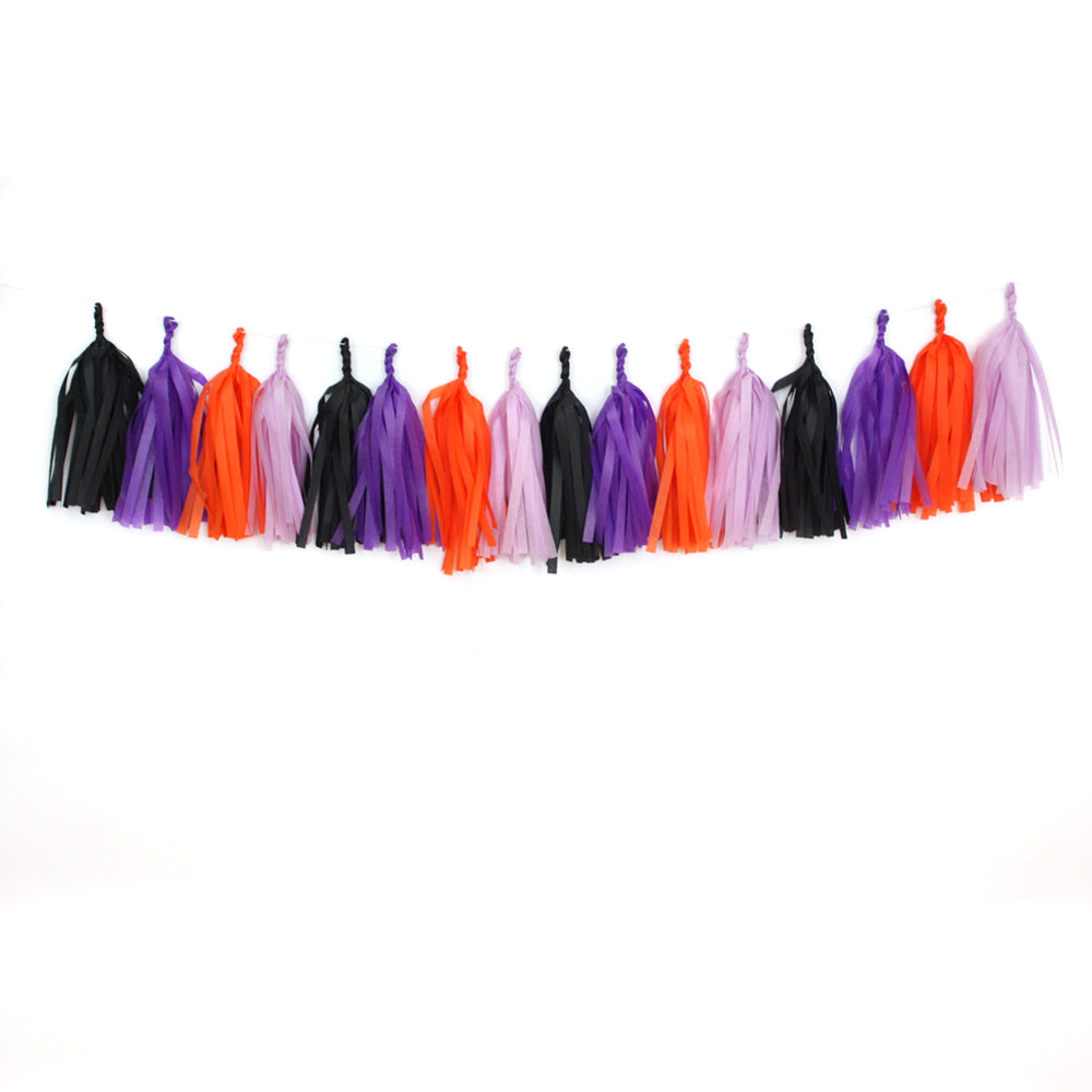 Witches Brew Fringe Tissue Tassel Garland Kit or Fully Assembled